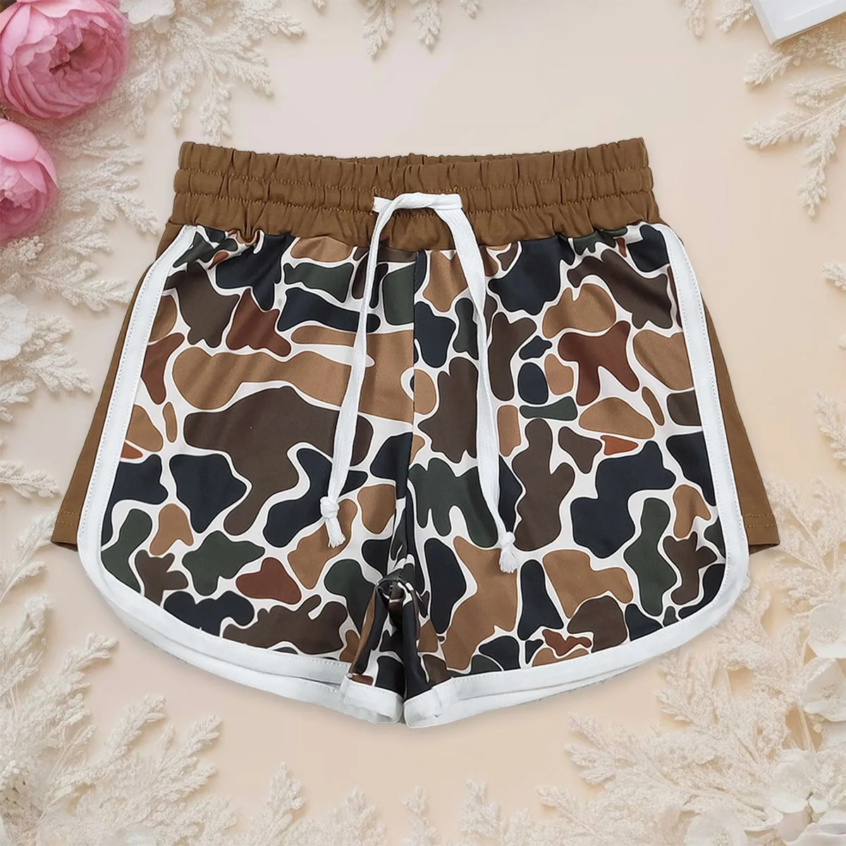 

Baby Girl Southern Dark Brown Camo Shorts Bottoms Kids Clothing Comfortable Children Toddler Fashion Wear Clothes Wholesale
