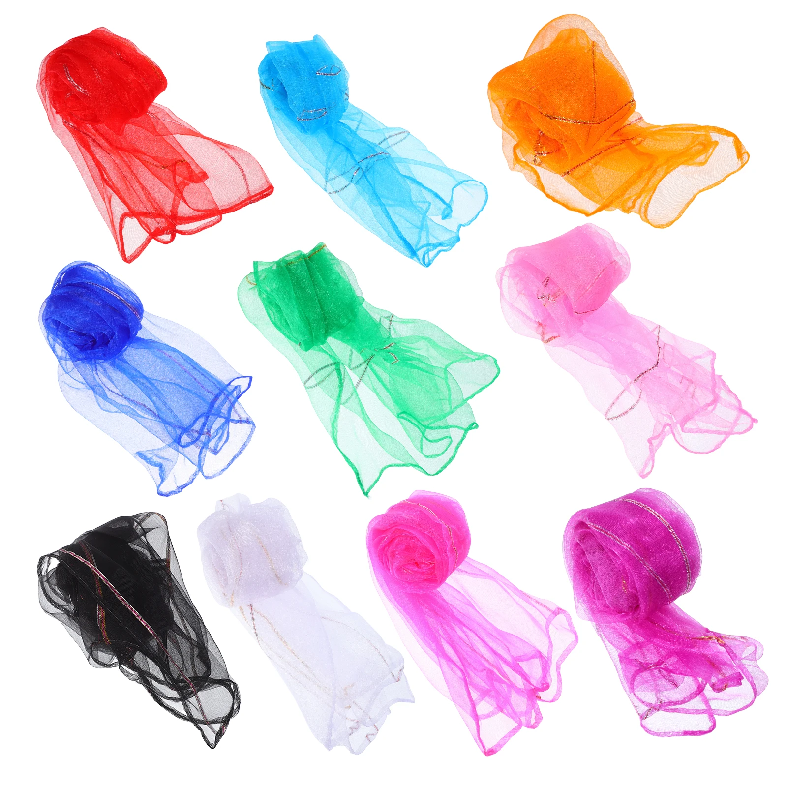 

10 Pcs Children Scarves Soft Decorative Dancing Kids Girls Toddler Preschool Performance Play Toys