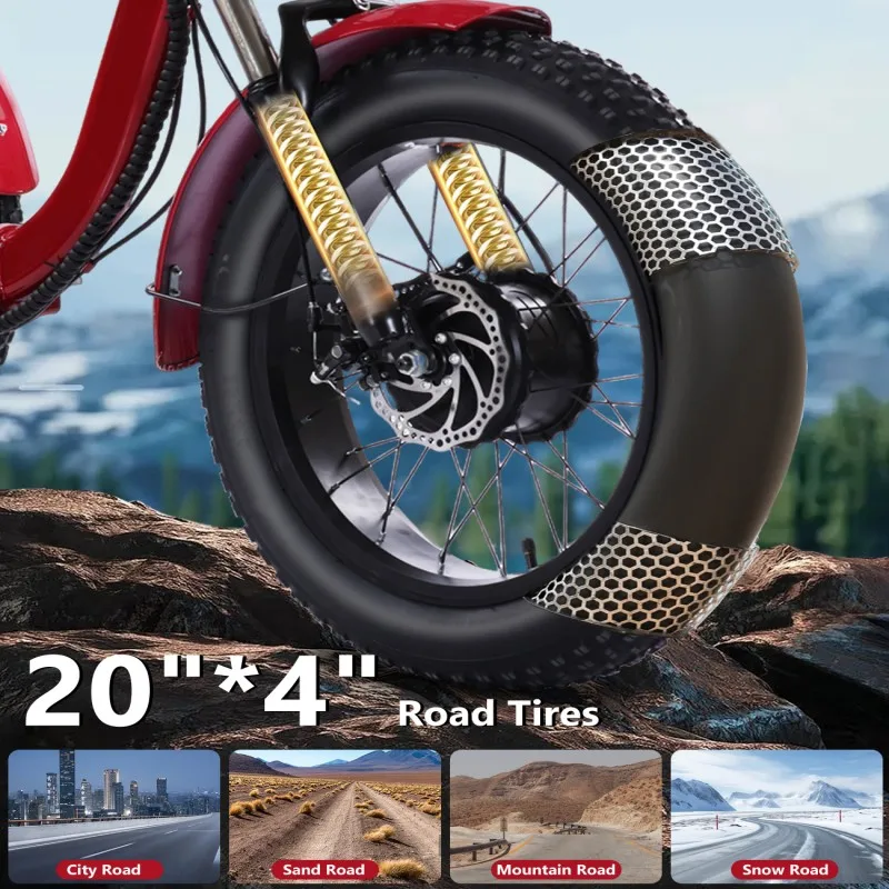 دراجة ثلاثية العجلات كهربائية مستعملة بإطارات عريضة مقاس 20 بوصة × 4.0 للبالغين محرك 500 وات وبطارية 48 فولت 15 أمبير في الساعة و50 ميلًا ودراجة إلكترونية ثابتة ذات 3 عجلات |   تم اختبارها والعمل