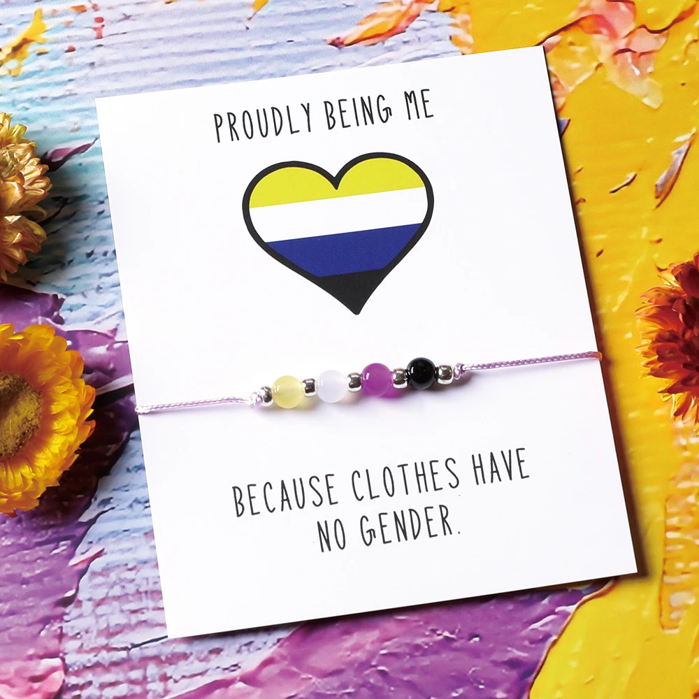 فخر الرغبات سوار أصفر أبيض أرجواني أسود 4 ألوان غير ثنائي سوار غير ثنائي مجوهرات النساء الرجال الحب هو الحب سوار #1