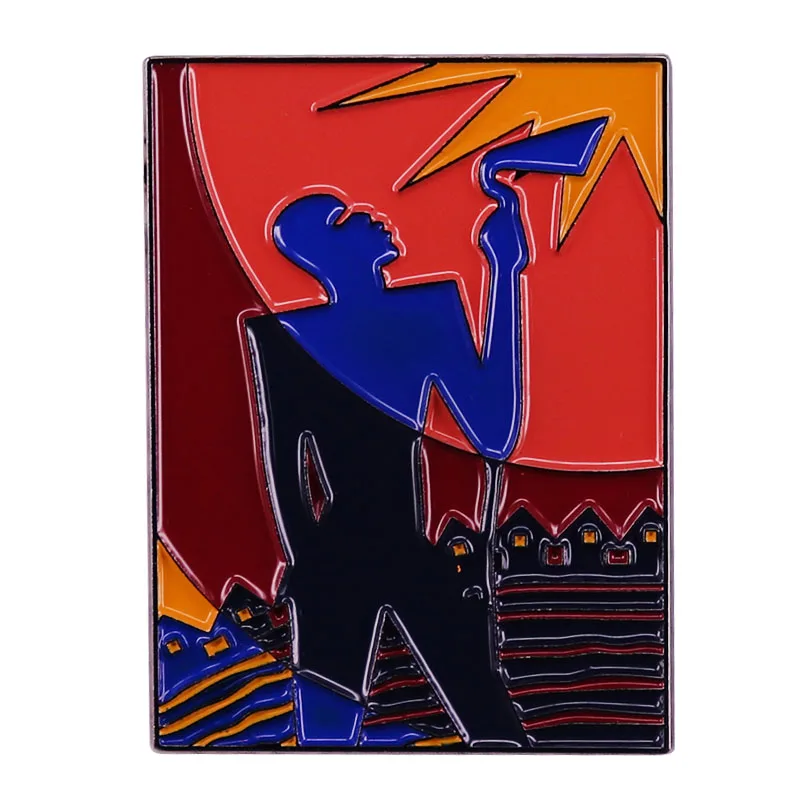 Aaron Douglas The Toiler Art Painting Enamel Pin African Style Illustration Badge