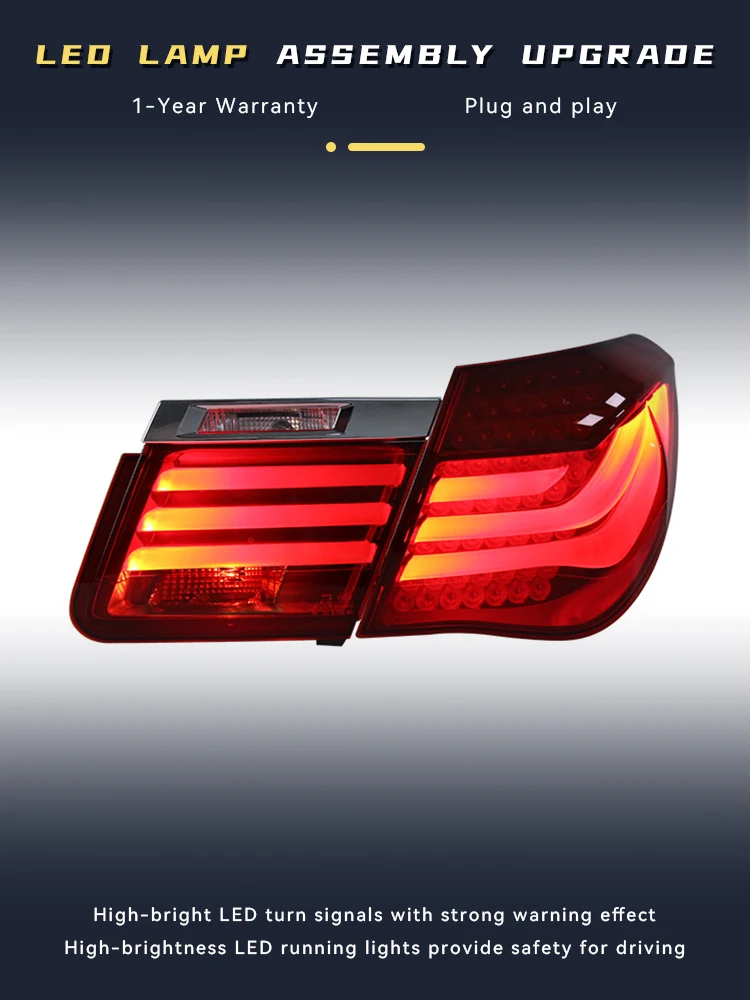 المصابيح الخلفية للسيارات لسيارات BMW 7 Series F02 730i 740i 750i 2009-2015 الذيل ضوء لمبة خلفية LED تعديل الفرامل التلقائي اكسسوارات السيارات