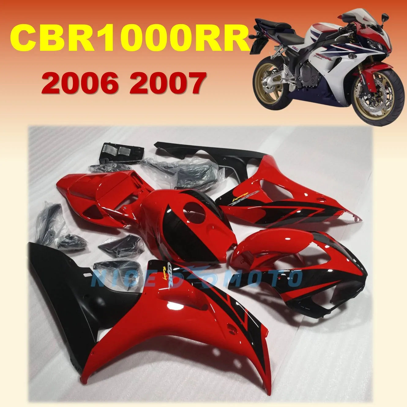 Red Black Fairing Kit fit for CBR1000RR 2006 2007 CBR 1000RR ABS Motorcycle Fairings Customzied Replaement Body Parts