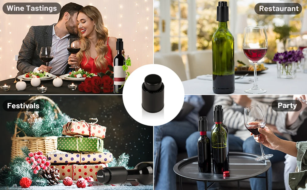 Weinflaschenverschluss, echte Vakuum-Weinstopper, wiederverwendbarer Weinkonservierer, Weinkorken, hält frisch, beste Geschenke für Weinliebhaber – Detail 10