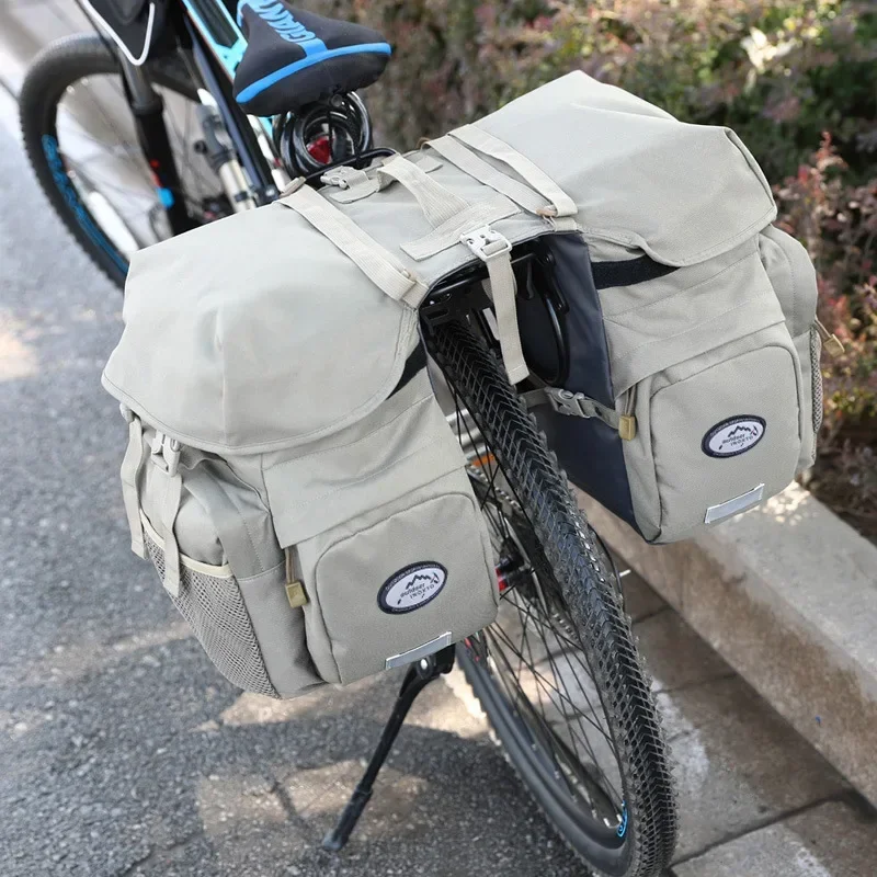

Bicycle Bag 50L Nylon Bike Bag Rear Rack Trunk Bike Luggage Back Seat Pannier Reflective Cycling Storage Bag Bicycle Accessories