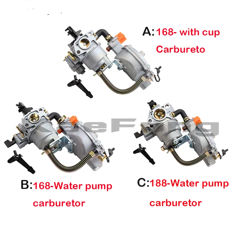 LPG NG Carburetor Dual Fuel LPG Conversion Kit for 2KW 3KW 5KW 6.5KW 168F 188F 190F 13P Water Pump LPG-168F/188F