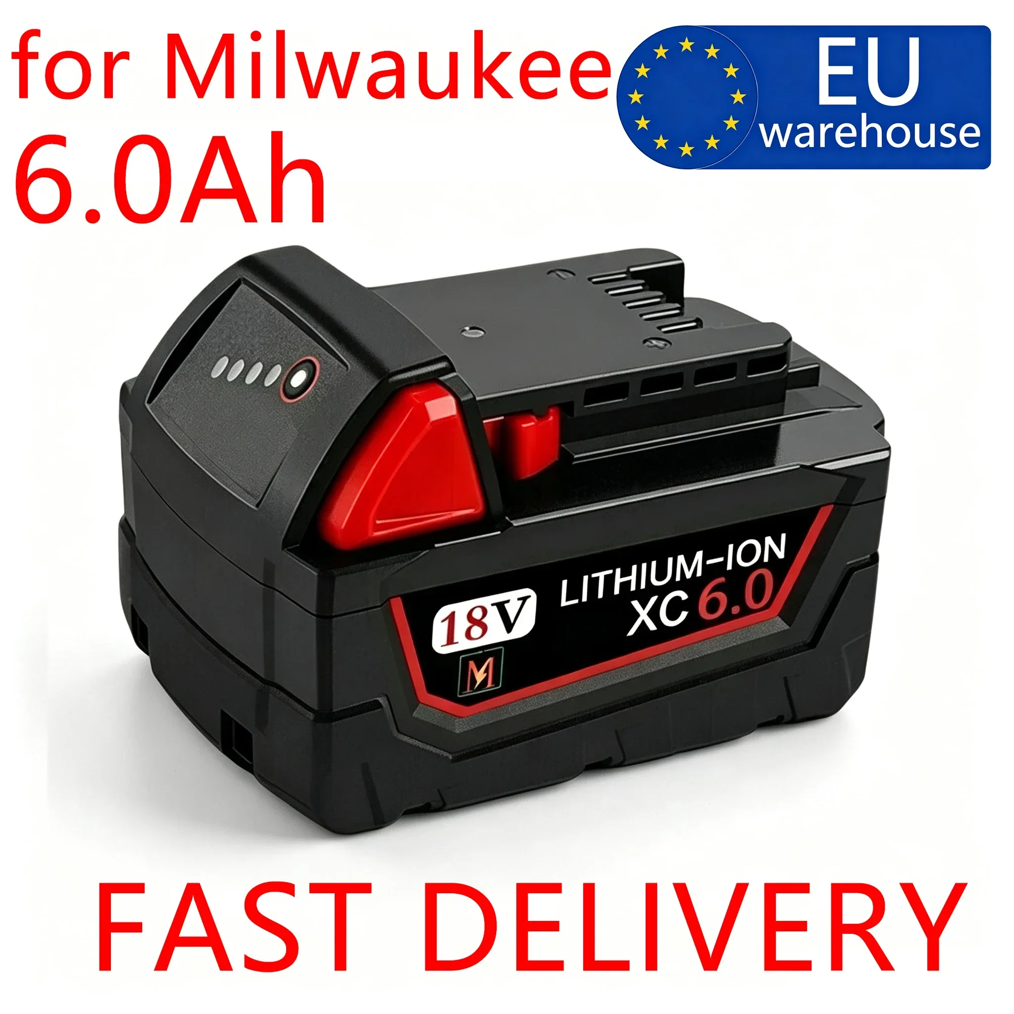 Batteria di ricambio 18V 6.0Ah per Milwaukee M18 - 10 celle 18650 Batteria ricaricabile agli ioni di litio per Milwaukee M18 48-11-1815 48-11-1850 2646-20 2642-21ct Batteria al litio M18 XC per