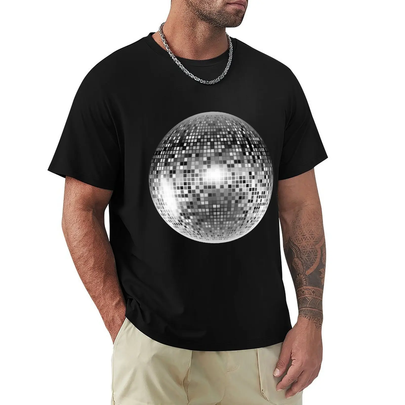 Y2K SHIMMERING DISCOBALL T-Shirt customs man clothes basketball graphic tees Men's t-shirt