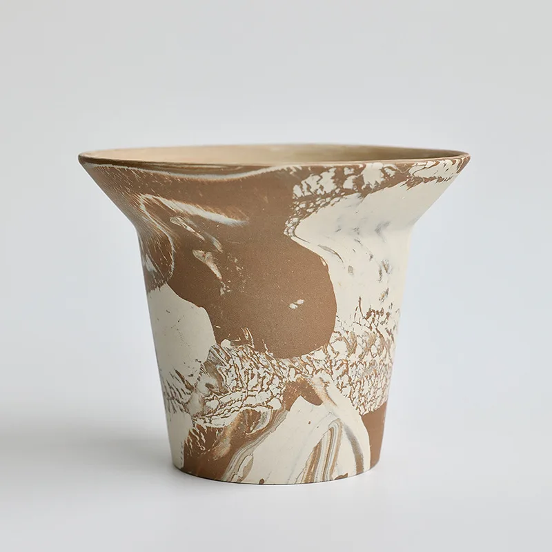 

YFY Creative Unglazed Pottery Pot Ceramic Red Pottery Breathable Green Plant Flower Pot Premium Home Potted Set Pot