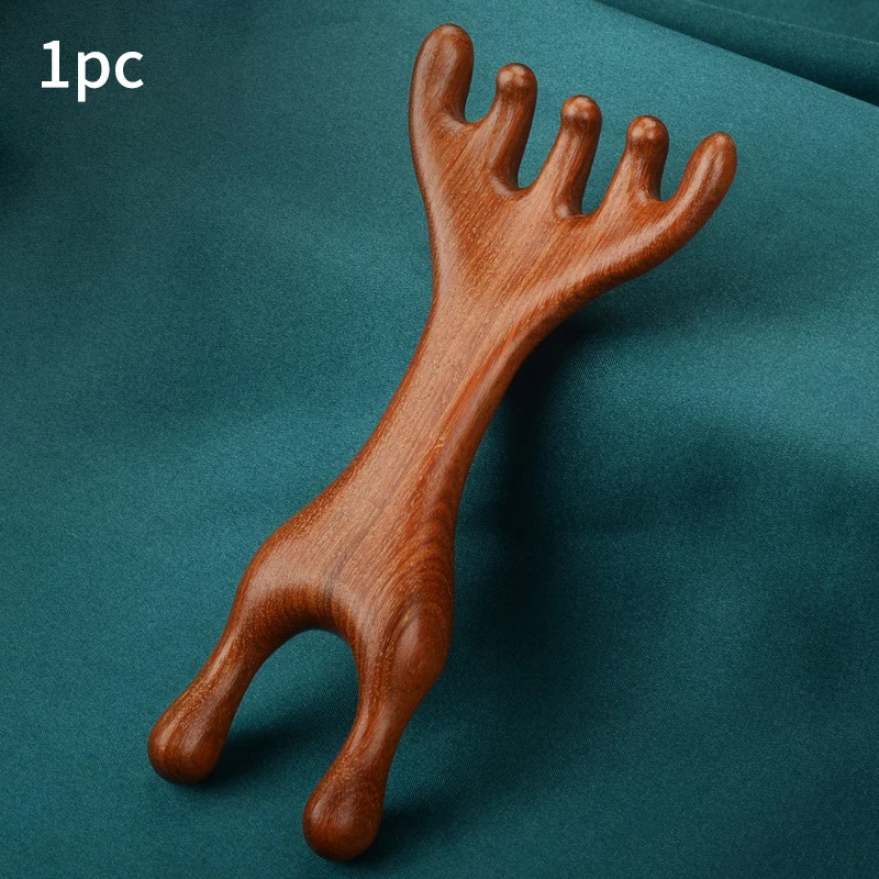 Double Headed Body Meridian Massage Comb Sandalwood Deer Ant