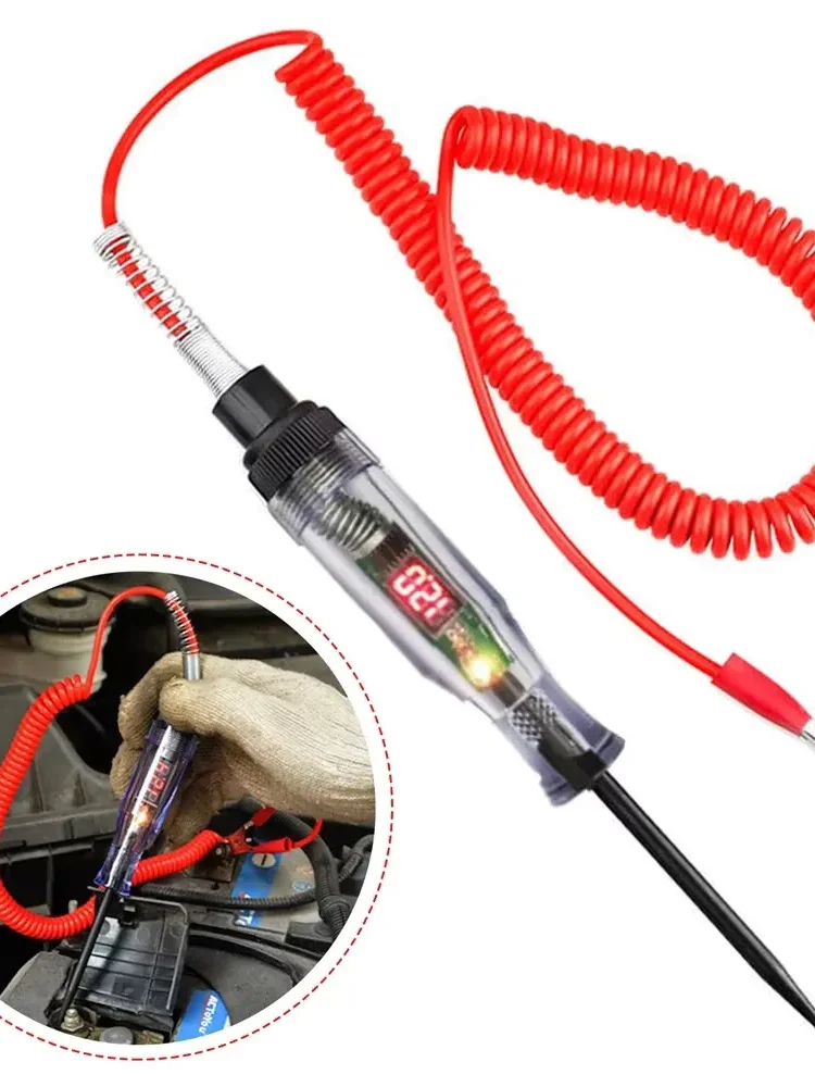 Testeur de circuit de tension automobile 2026 pour voiture et camion, outils 6V 24V, sonde de diagnostic automobile, stylo de test, ampoule, stylo de mesure électrique