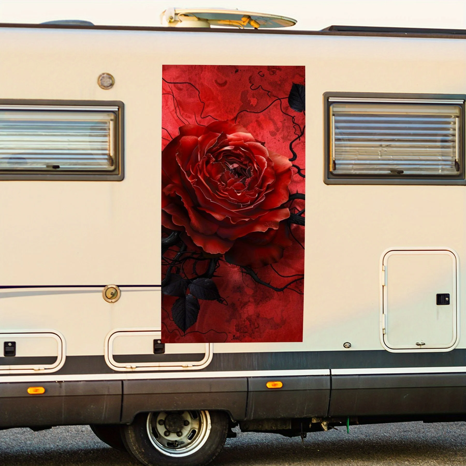 

Готическая розовая лоза, наклейка на дверь автомобиля, ПВХ, самоводонепроницаемая палочка, яркие автомобильные внешние аксессуары, декор, защита подарка