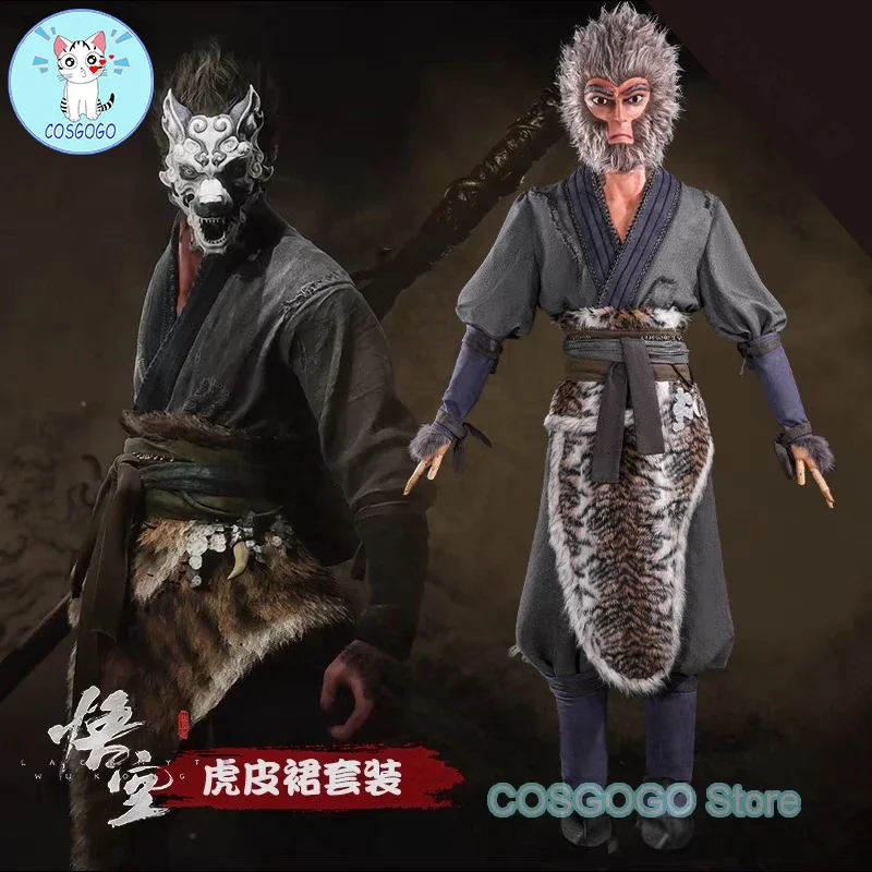 

COSGOGO [Customized] Wukong Tiger Apron Outfit Black Myth: Wukong Cosplay Costume Wukong Tiger Skirt Outfit Halloween Costumes F