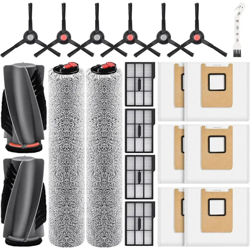 

Accessories Kit Replacement Parts For E28 Omni/E25 Omni Robot Vacuums- Main Brush, Side Brush, Dust Bag, Filter, Roller, Mop