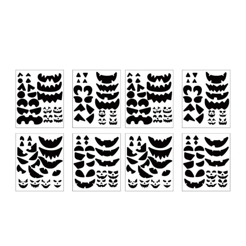 

8x Pumpkins Expressions Stickers Halloween Stickers Self-Adhesive Sticker Labels