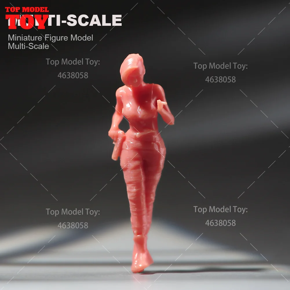 Painted Miniatures 1/64 1/43 1/87 Punk Cool Girl Smoking Judy Female Scene Figure Dolls Unpainted Model For Cars Vehicles