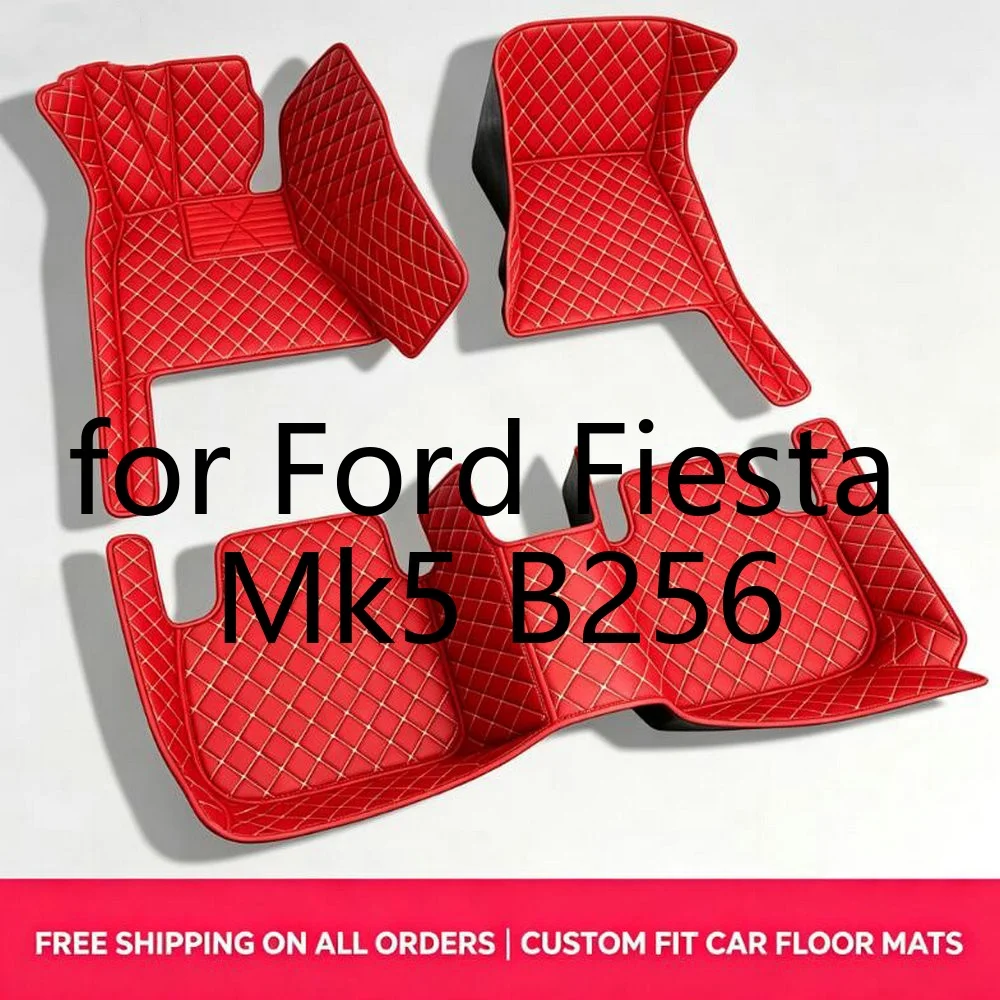 Maßgefertigte Leder-Autofußmatten für Ford Fiesta Mk5 B256 2002–2008 5-Sitzer Wasserdicht Rutschfest Verschleißfest Leicht zu Reinigen Auto-Innenraum-Schutzteppiche Zubehör 2382