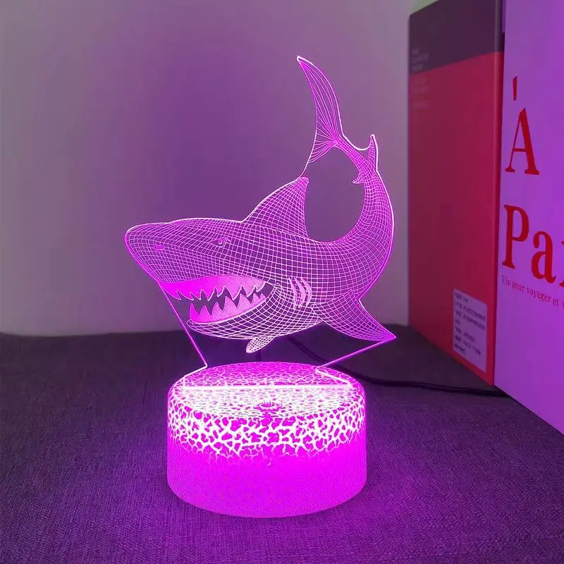 Veilleuse 3D Shlavabo pour chambre à coucher, contrôle tactile, escales de protection des yeux, cadeau pour enfants, lumière décorative, lampe de table moderne et simple