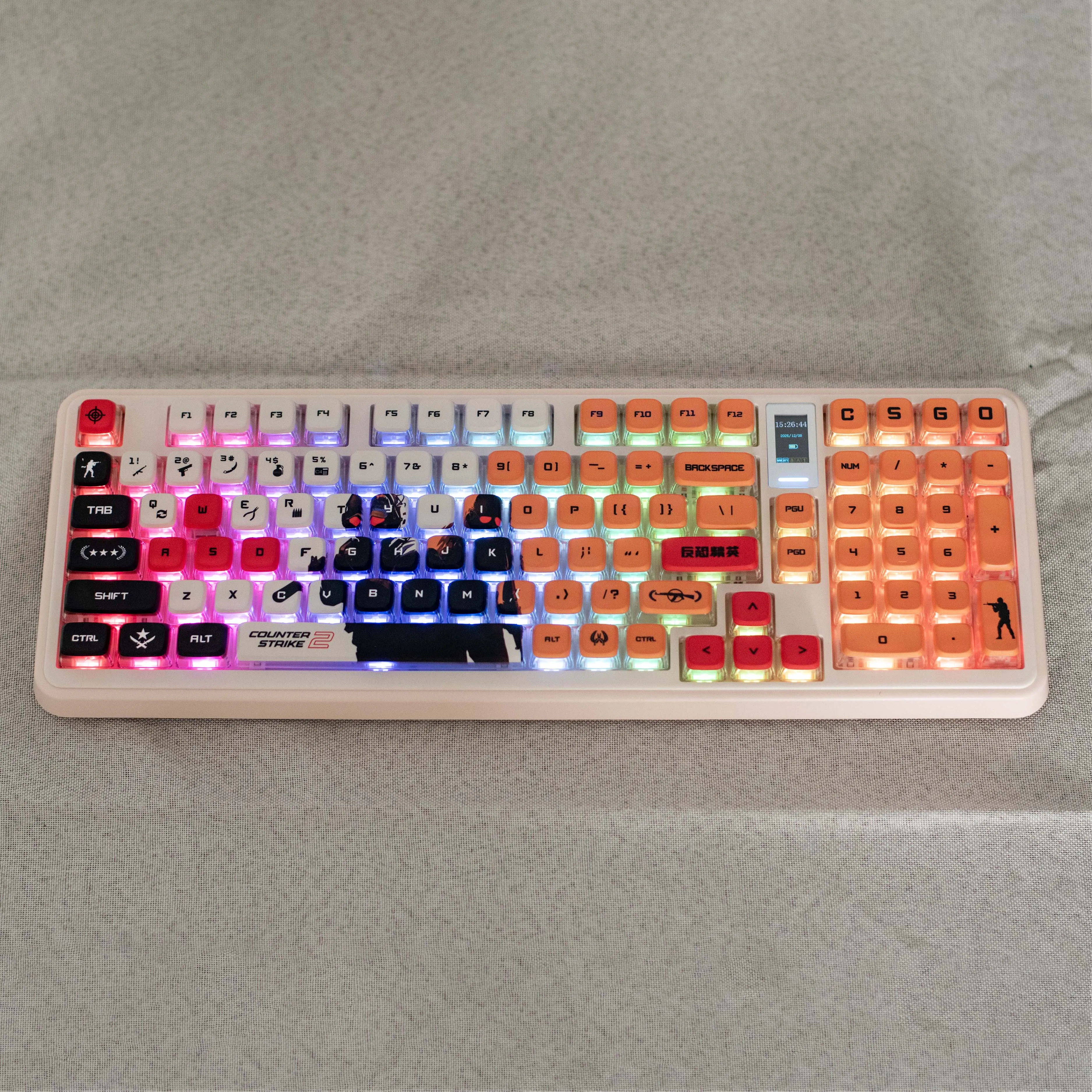 CS keycaps CS2 keycaps 119 keys full set ASA Profile  PBT dye sub keycaps Pdding keycaps Light Translucent support