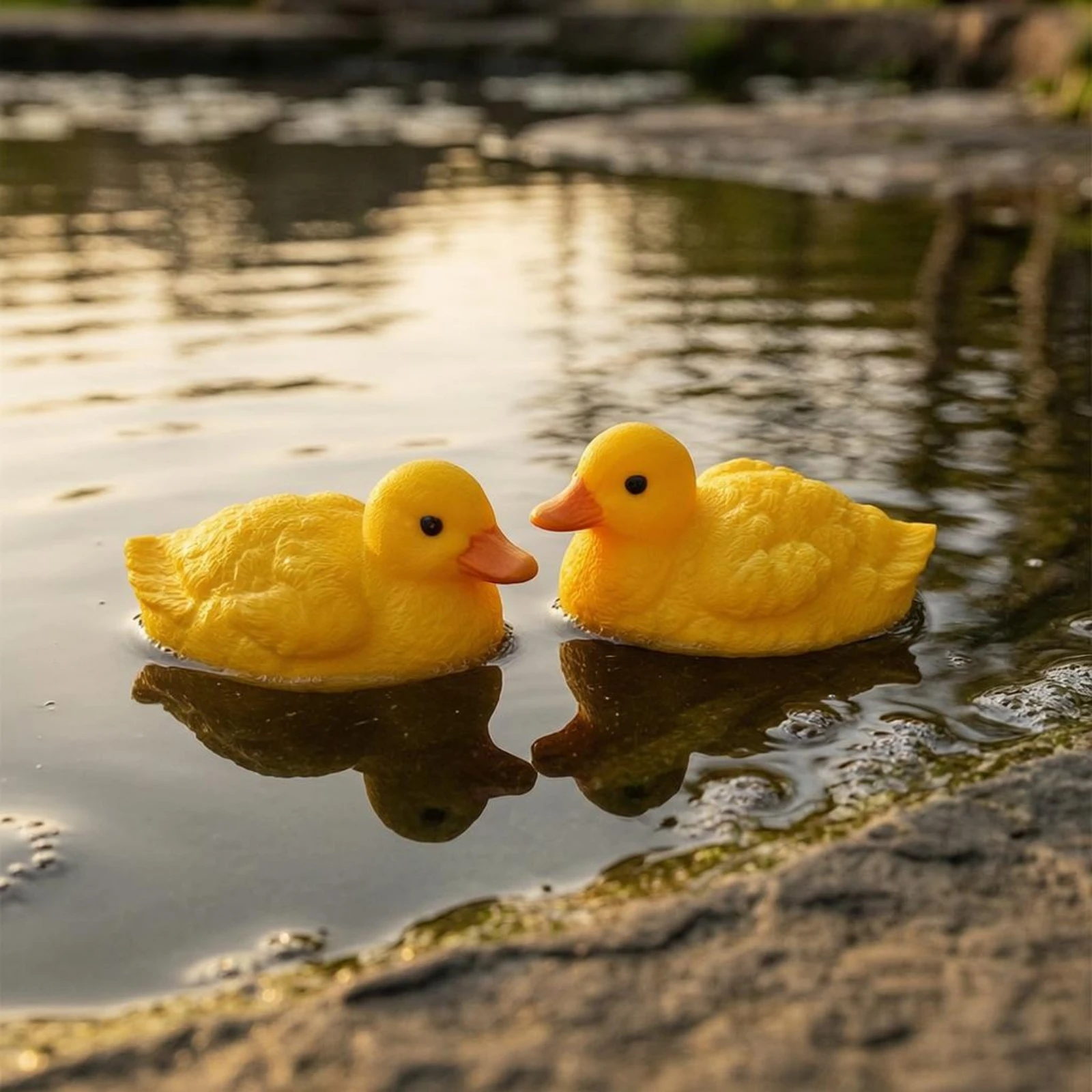 

Floating Duck Ornament Textured Pond Duck Ornament Duckling Figurine Vibrant Colors Easy to Place for Aquarium