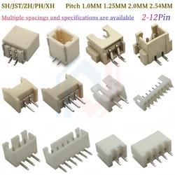 10Pcs SH/JST/ZH/PH/XH Pitch 1.0MM 1.25MM 2.0MM 2.54MM Male Pin Header Socket Dip/Right Angle SMD 2/3/4/5/6/6/7/8/9/10/12P Pin