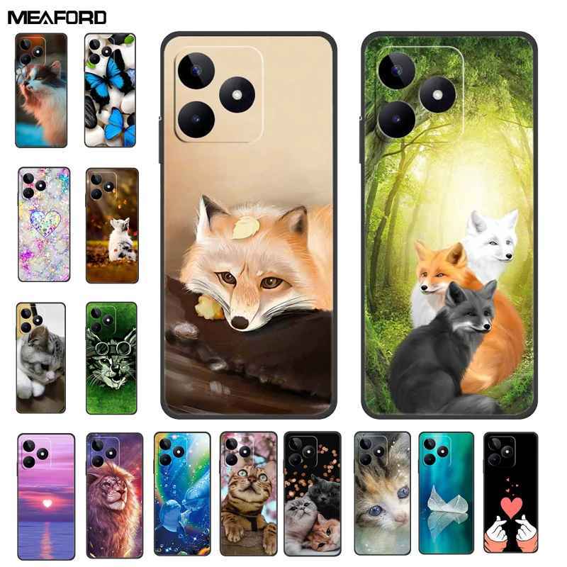 For Realme Note 50 Case RMX3834 Animals Painted Coque Soft Silicone Phone Case For Realme Note 50 Note50 Back Cover 6.74'' Bags