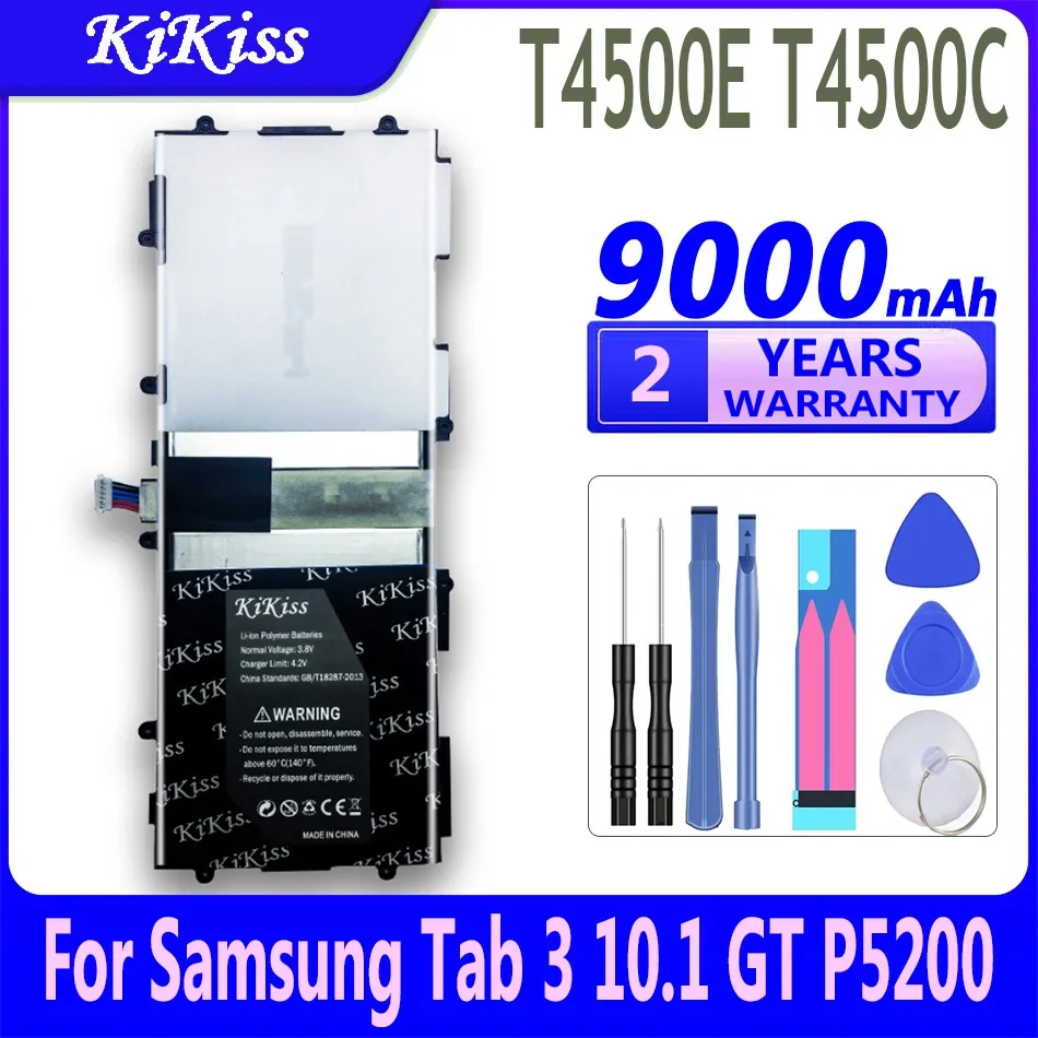 KiKiss For Samsung Battery T4500E For Samsung Galaxy Tab 3 Tab3 10.1 GT P5200 P5210 P5220 P5213 Tablet Battery 9000mAh