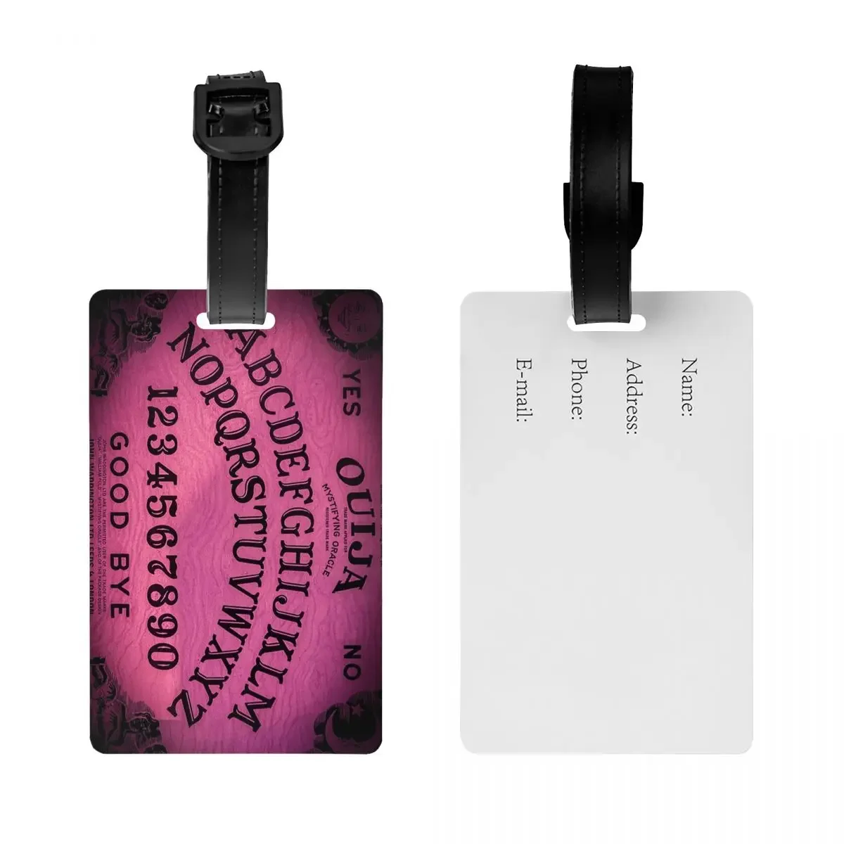Pink Ouija Board Luggage Tags Suitcase Accessories Travel Cute Baggage Boarding Tag Label Holder ID Name Address