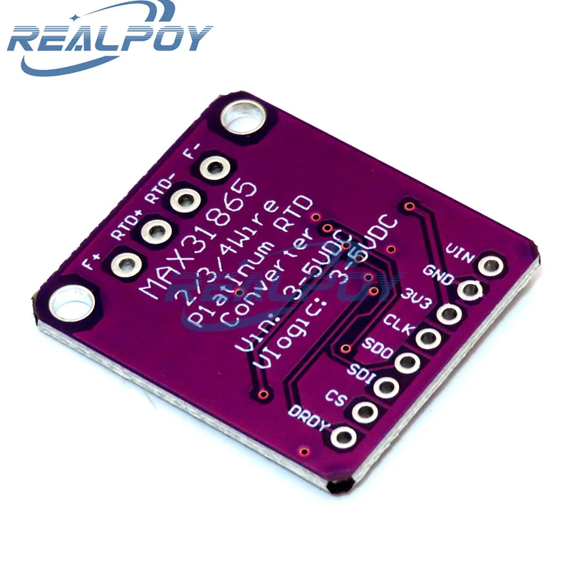 MAX31865 PT100 to PT1000 RTD-to-Digital Converter Board Temperature Thermocouple Sensor Amplifier Module 3.3V/5V For Arduino