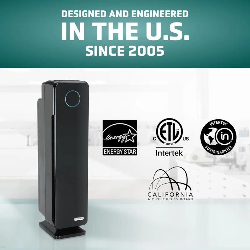 

(UUX) Очиститель воздуха для дома с чистым фильтром HEPA, для дыма от лесного огня, шерсти домашних животных, пыльцы, запахов, больших помещений площадью до 870 кв. футов, UQ