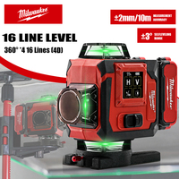 Milwaukee 12/16 Lines 4D Laser Level 360° Self-Leveling Horizontal And Vertical Cross Line Laser Level Super Powerful Green Beam