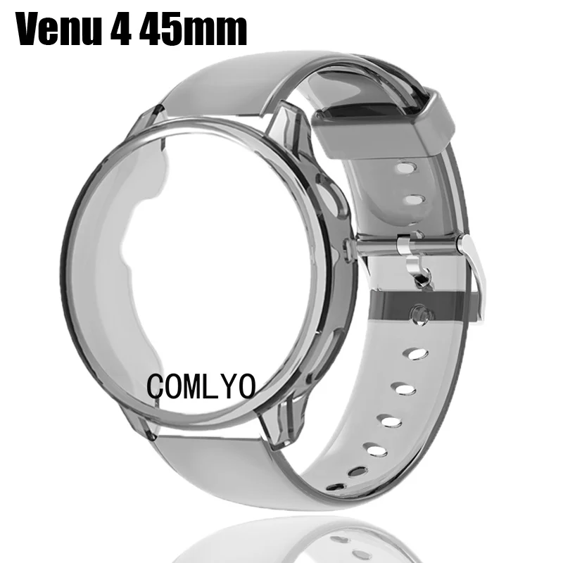 

For Garmin Venu 4 45mm Case Smart watch Strap Clear TPU Protective Bumper Soft TPU Cover Cases