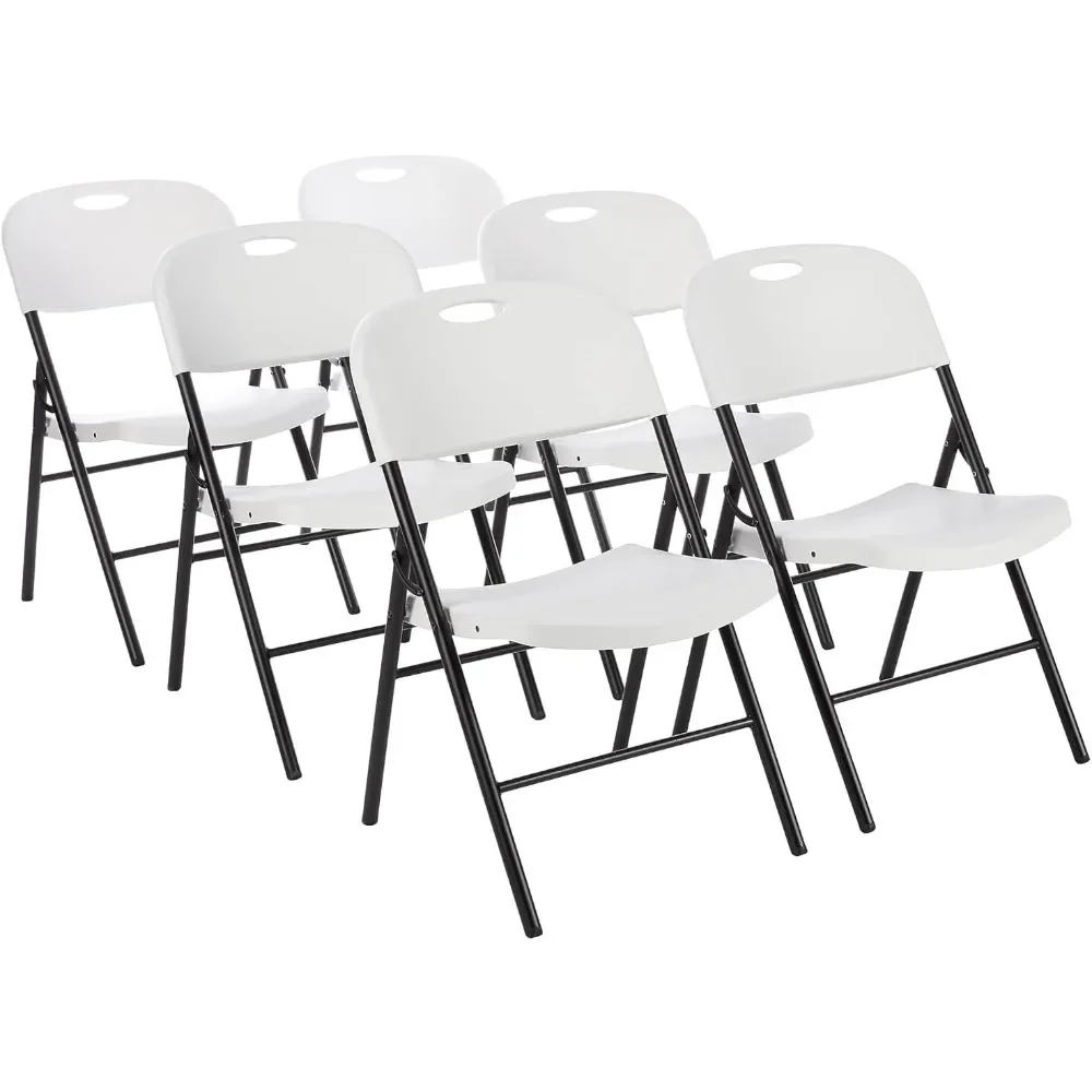 Basics Folding Plastic Chair with 350-Pound Capacity - 6-Pack