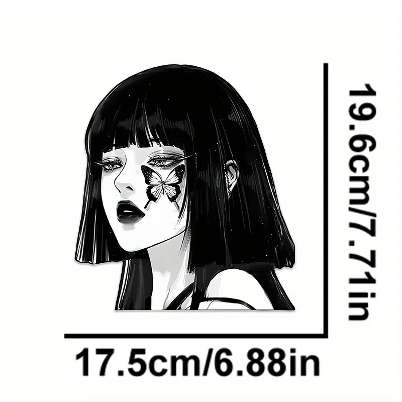 

1 шт., яркая детальная графическая наклейка для девочек в стиле аниме-клейкая наклейка для шлема, настенное зеркало, поверхности шкафа, декор