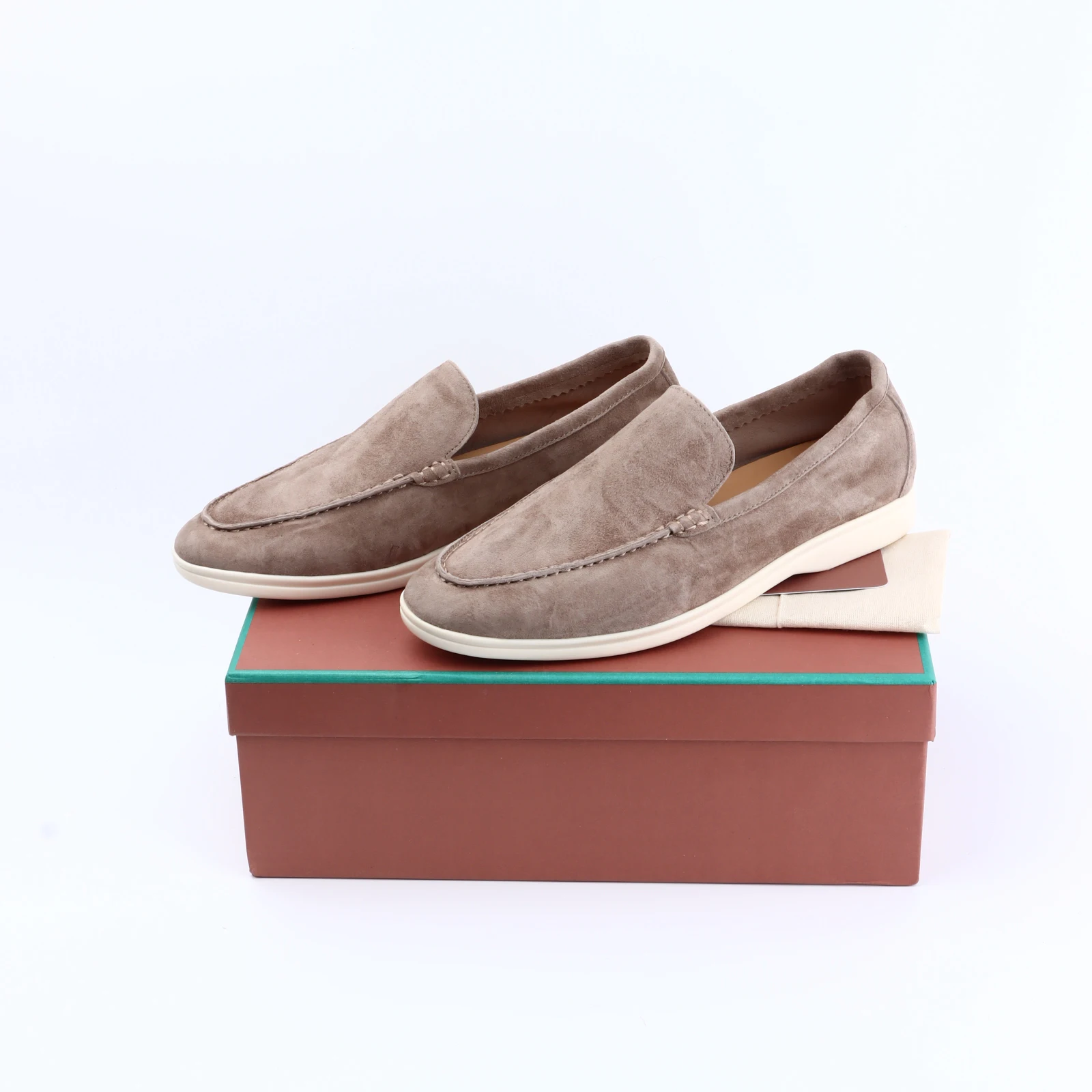 ليس شعار الصيف جلد الغزال النساء المتسكعون الرجال حذاء مسطح جولة تو الانزلاق على السببية الخف مريحة البغال كسول النساء الأحذية