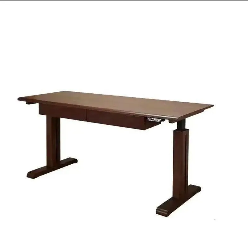 

Simple bedroom work Modern study Liftable walnut electric lifting table