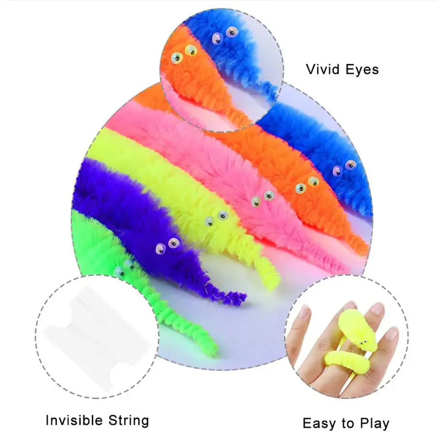 Hippocampus elf magic caterpillar, funny interactive magic props, random colors