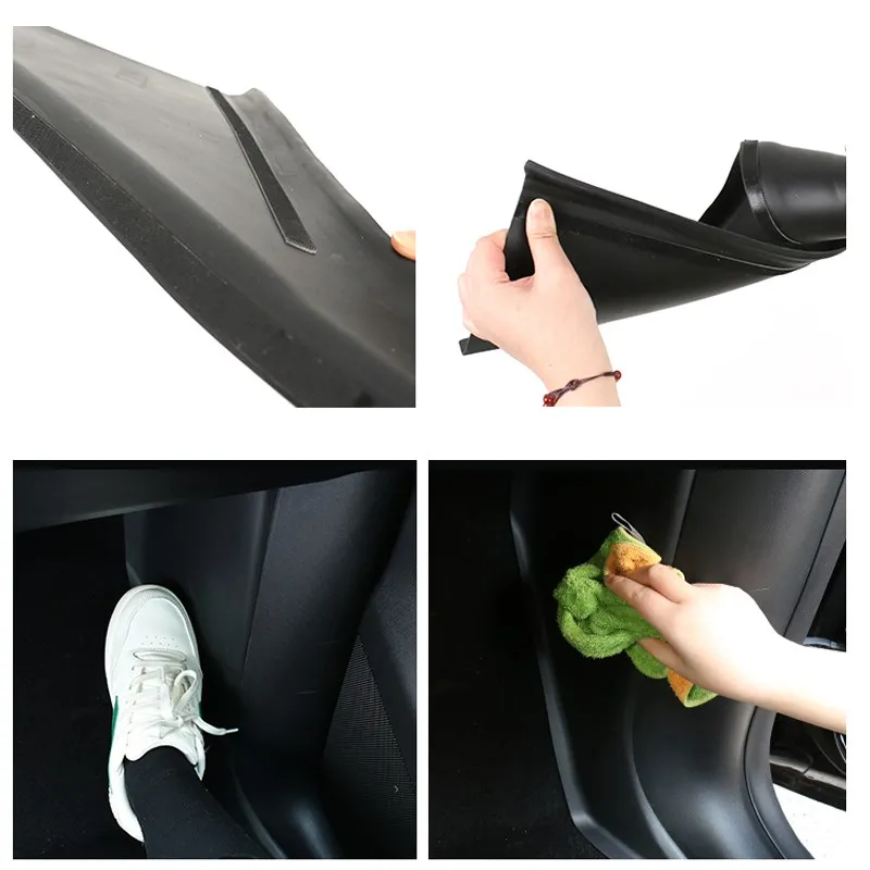 

For Tesla Model Y Rest Pedal Side Wrap Angle Protection Cover Anti-Kick TPE Plastic Car Side Round Cover 2023 For Tesla Model Y