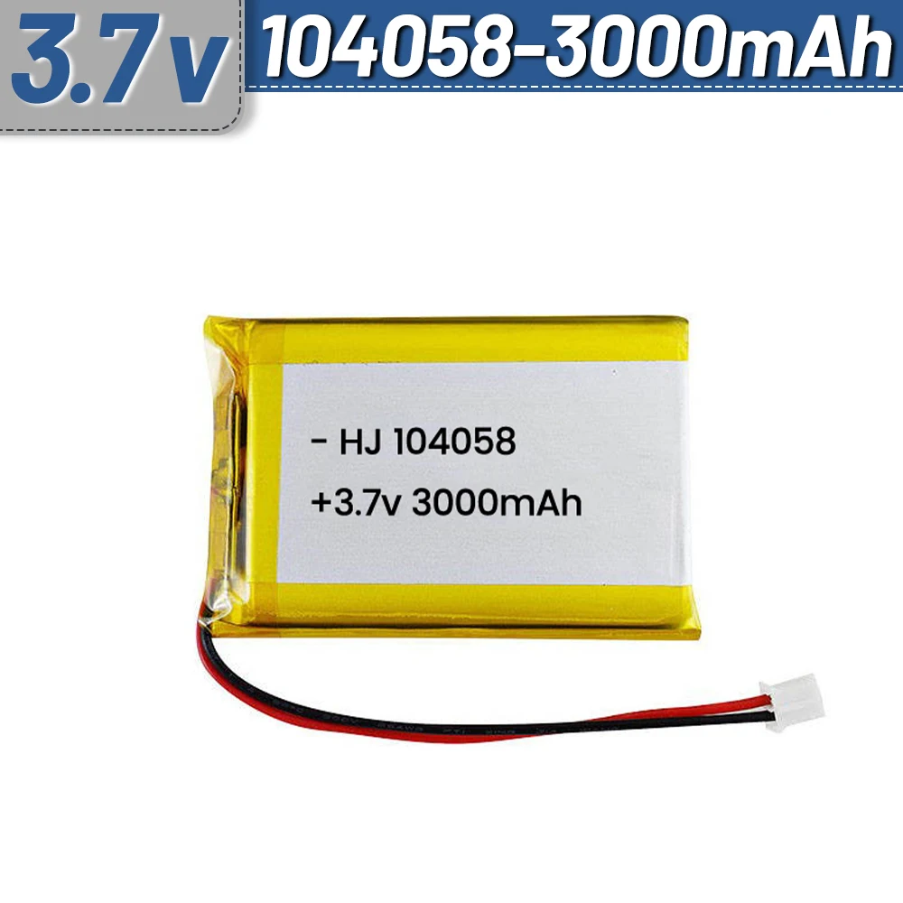 2/5/10/20PCS 3.7V 3000mAh 104058 lithium polymer rechargeable battery Lipo battery with replaceable plug for LED beauty massager