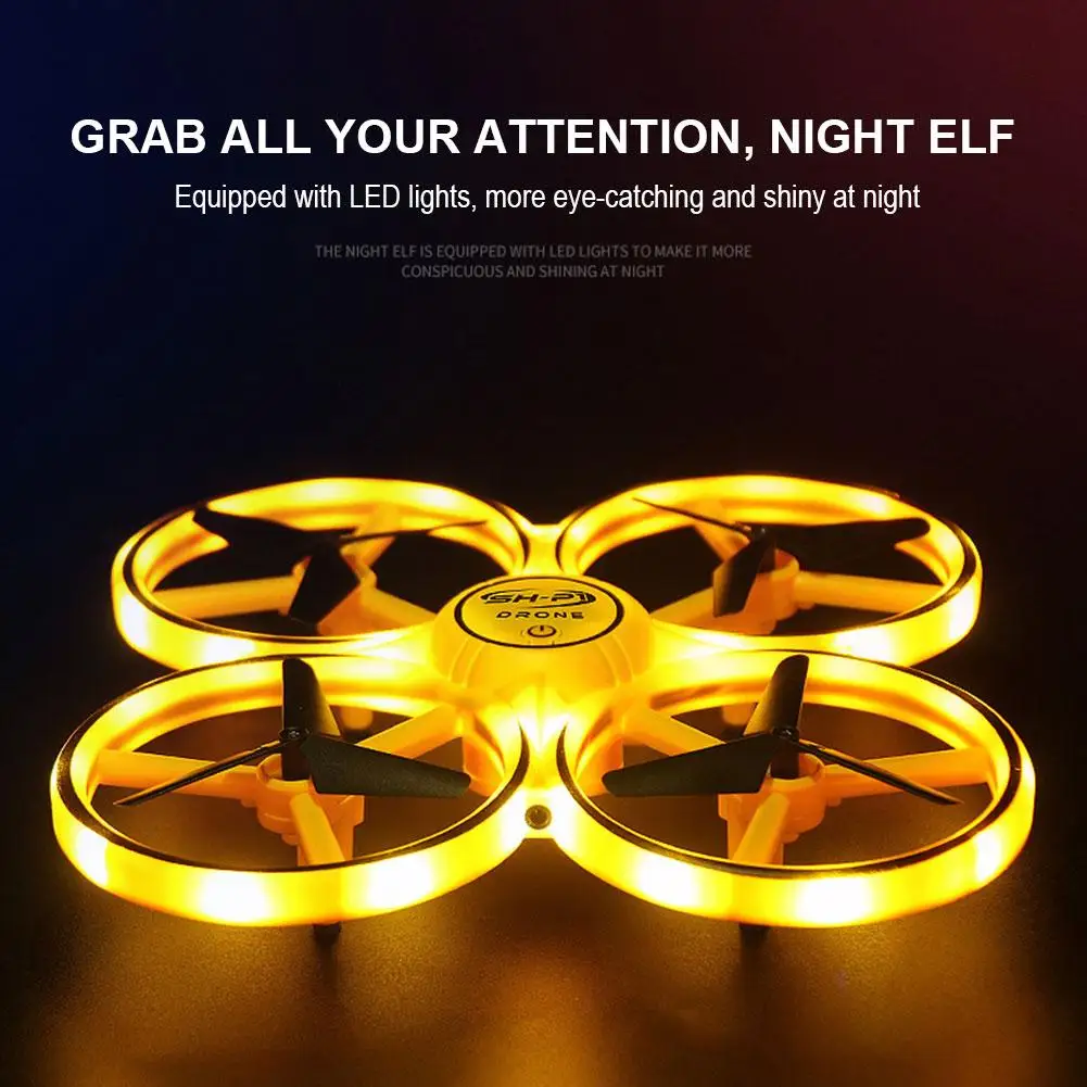 Mini Quadcopter Gesture Control Drone Gravity Sensor Induction Hand Watch Controlled RC Drone With Colorful Light