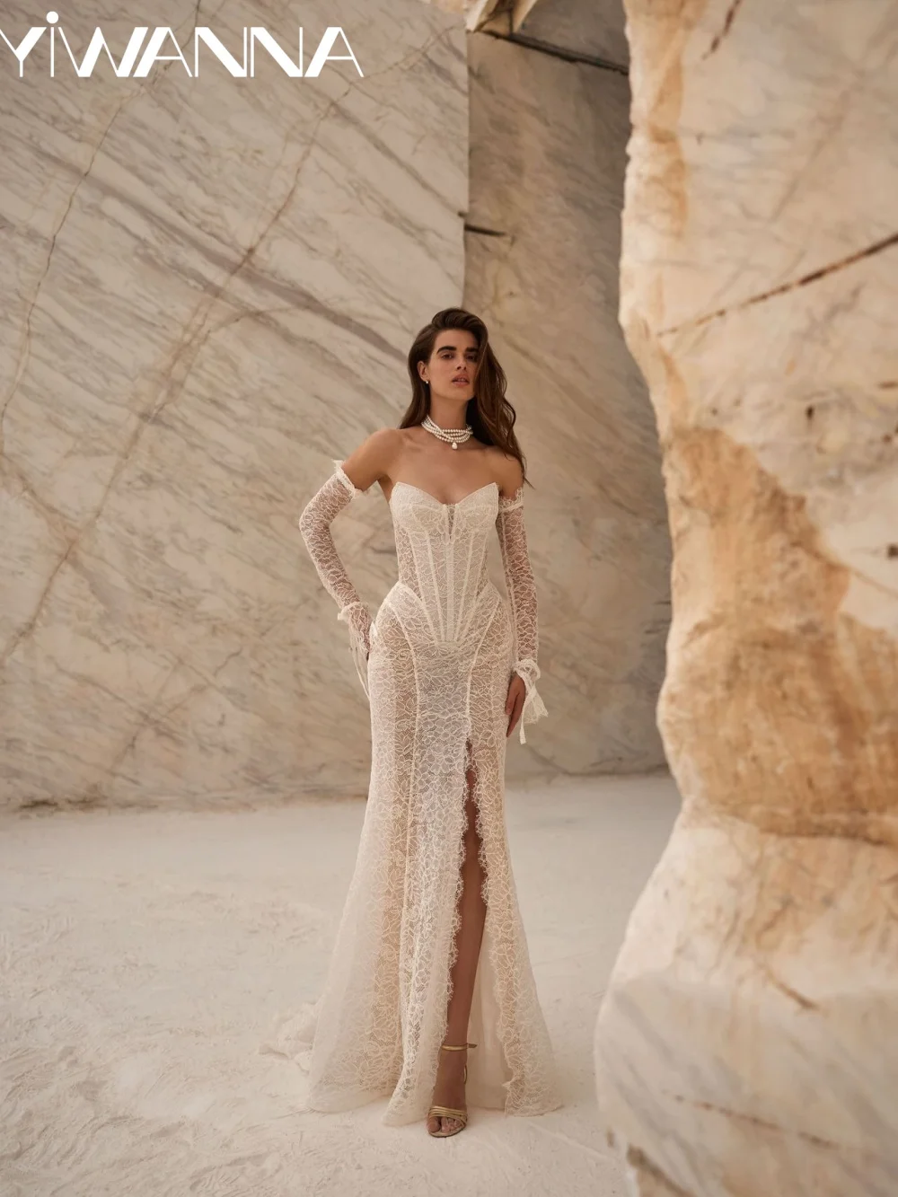 

Vintage Lace Detachable Sleeve Wedding Dress Romantic Sweetheart Neck Bridal Gown Customized Elegant Dreamy Dresses For Bride