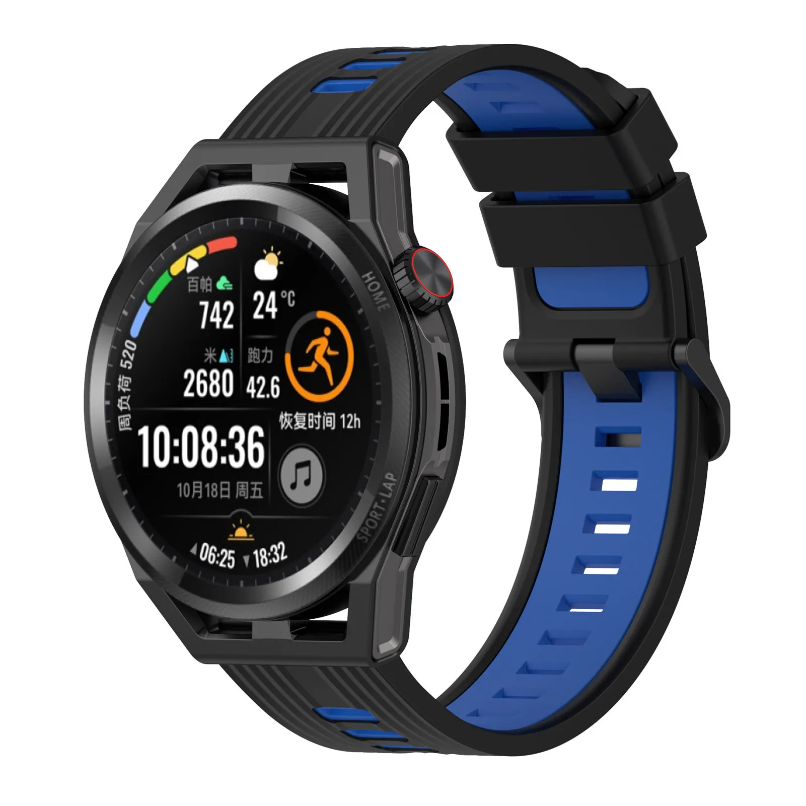 Double Color Silicone Strap For Huawei Watch GT Runner Official 22mm GT3 46mm Smart Watch Adjustable Sports Wristband Bracelet