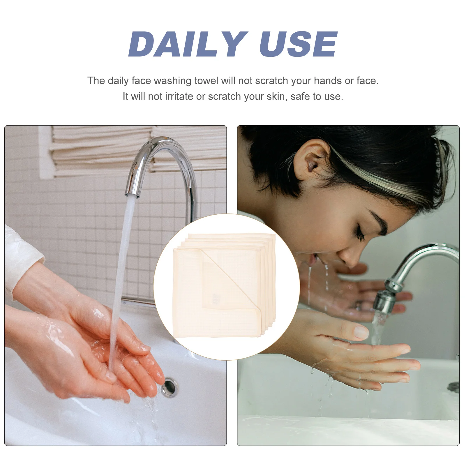 

6Pcs Kitchen Waffle Cotton Towels Soft Moisture Absorption Towels Dry Face Bath Fitness Use Waffle Weave Towel