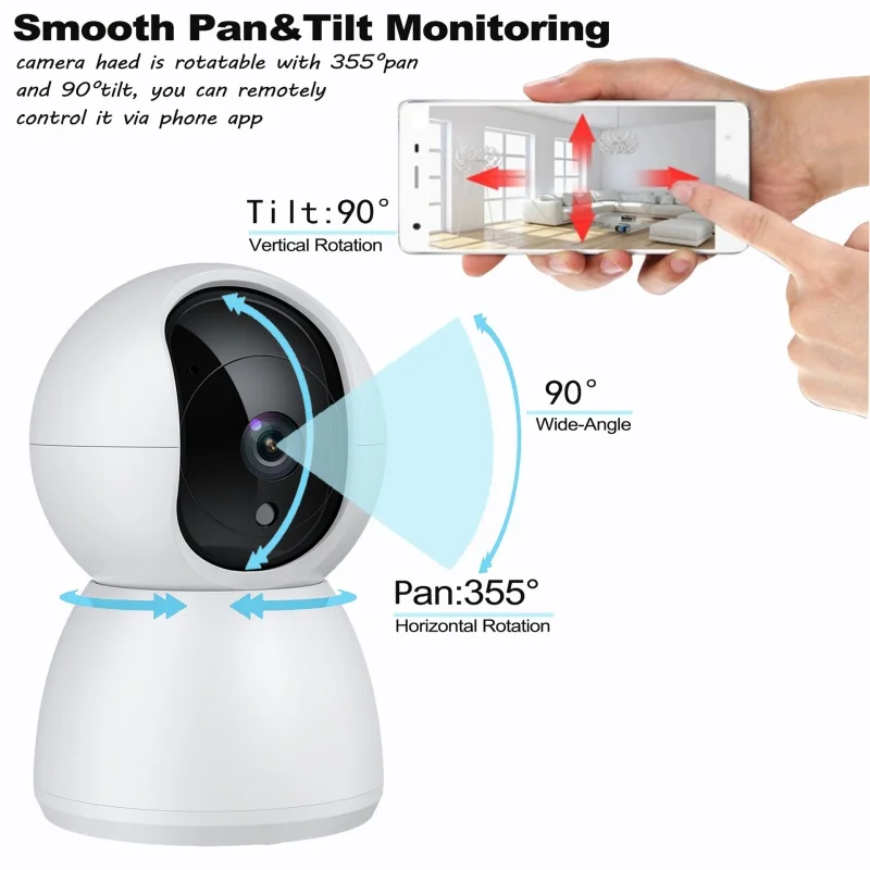 

1080p Hd Pet Monitor Remote Control 2 Million Pixel Camera Sound Temperature Detection Infrared Night Vision Baby Phone