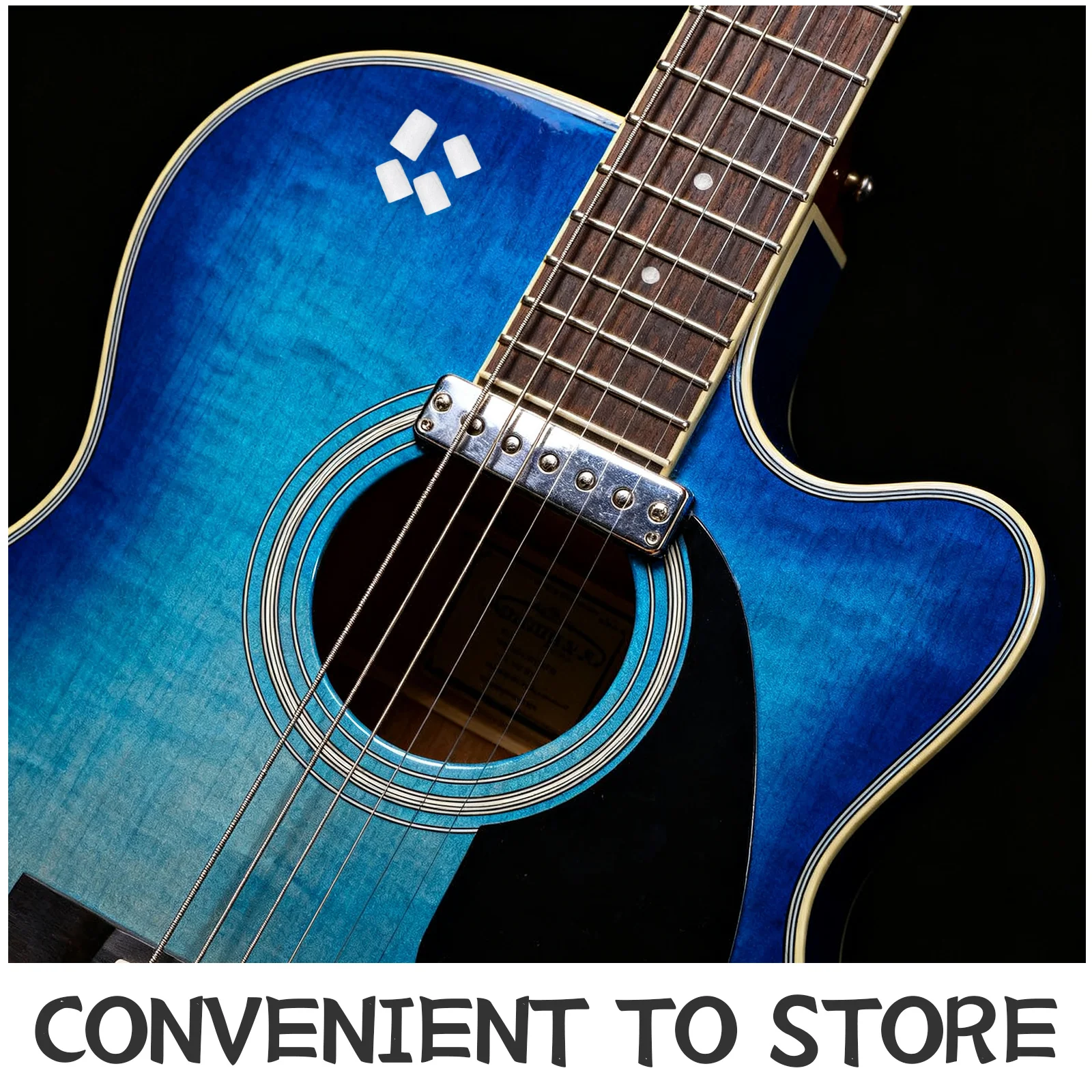 100 قطعة ضوء الليل الغيتار فريتس النقاط دائم الاكريليك حمض المهنية الأصابع موقف ماركر لمستلزمات الغيتار باس #6