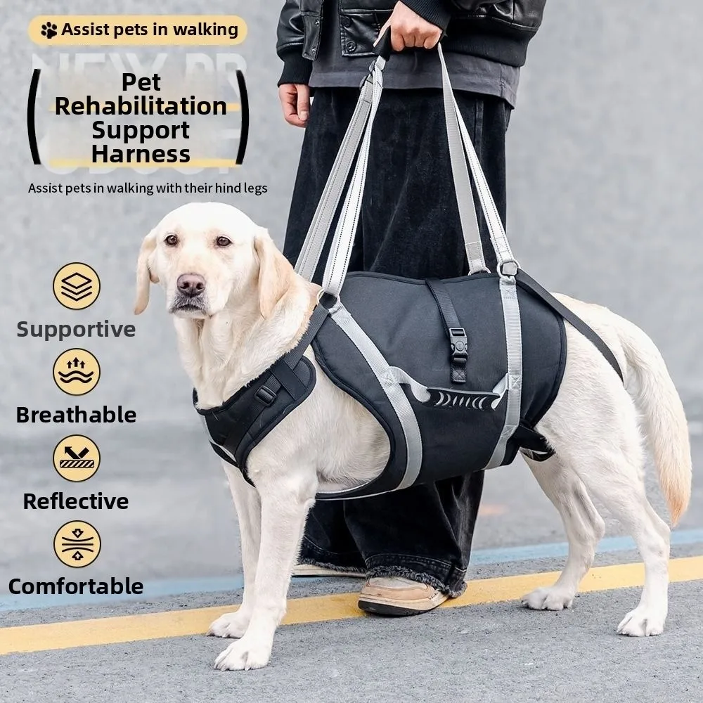 Adjustable Large Dog Lift Harness Breathable Reflective Support Recovery Sling Portable Wear-resistant Pet Walking Aid Straps
