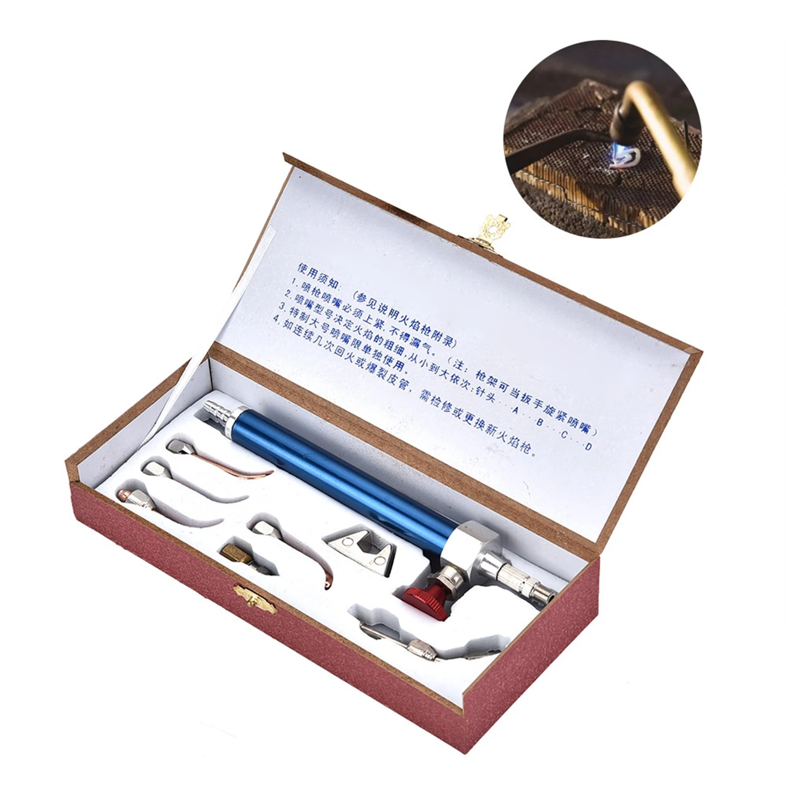 Oxygen Welding Soldering Gun Oxygen Torch Jewelry Torch Welding Soldering Gun with 5 Tips for Oxygen Cylinders