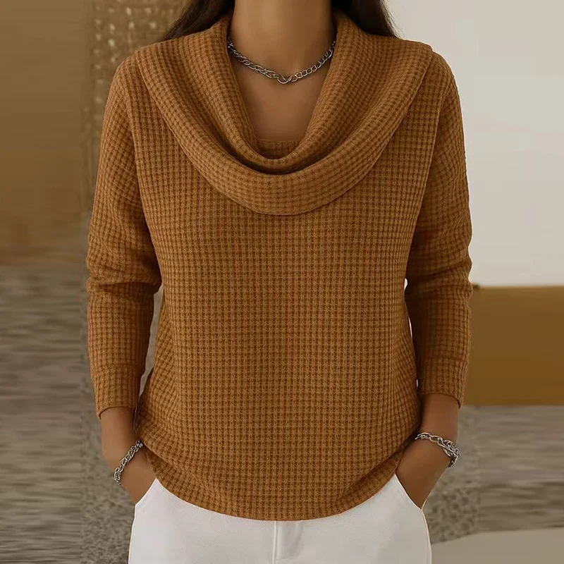 새로운 빈티지 긴팔 스웨트셔츠 여성 캐주얼 파일 칼라 블라우스 여성 패션 가을 겨울 셔츠 여성용 풀오버 탑