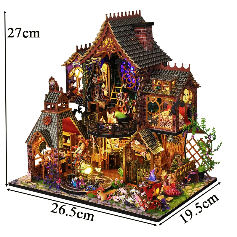 DIY Wooden Miniature Model Kit Magic Spirit Cottage Casa Doll Houses Assembled Dollhouses Villa With Furniture Home Decor Gifts