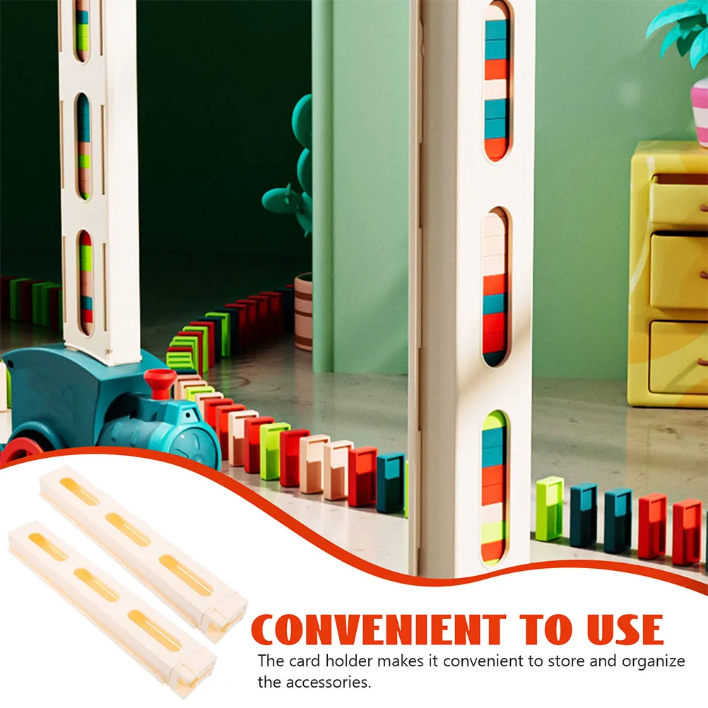 3 Pcs Domino Game Toy Clips for Train Card Box Block Pull Diy Plastic Toys Building Accessories Toddler Slot